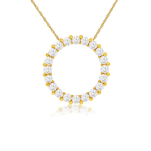 14K Yellow Gold 0.50ct Diamond Circle Pendant