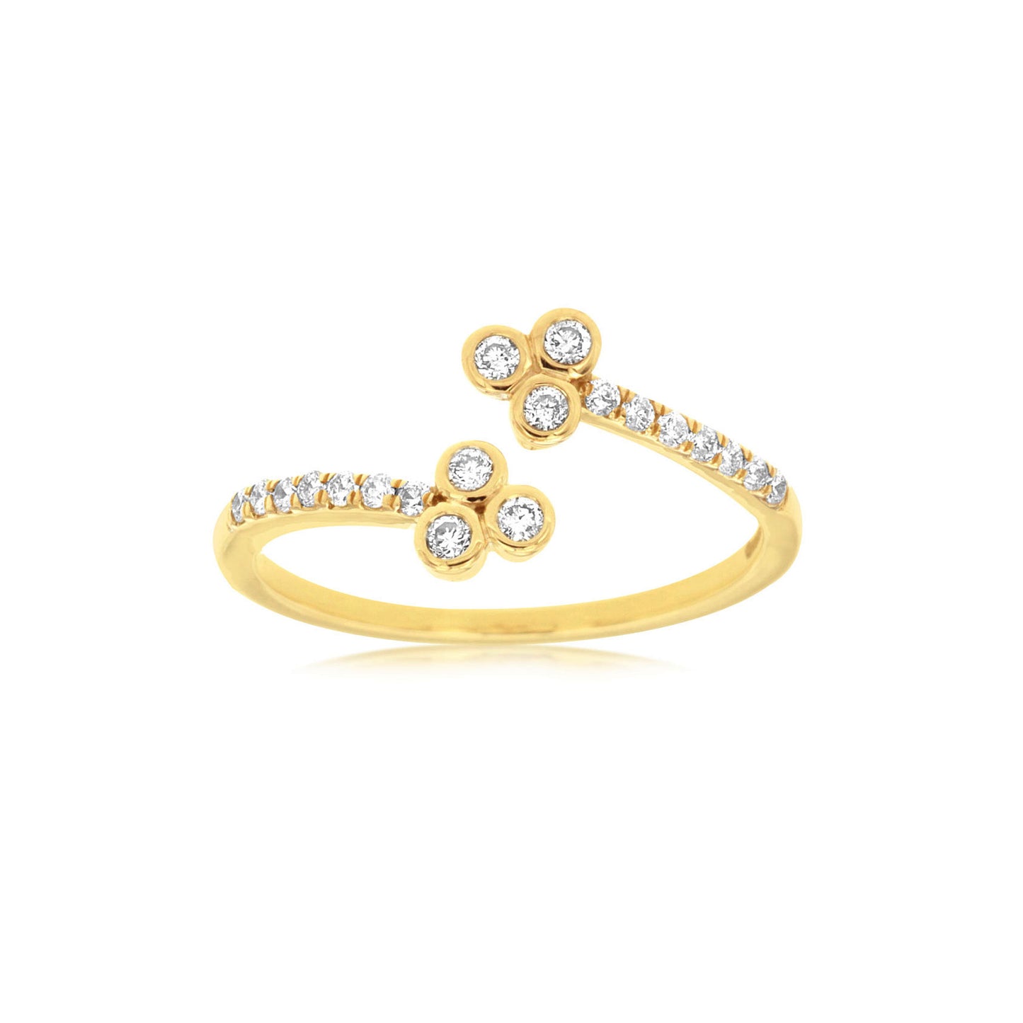 14K Yellow Gold Petite Open Diamond Ring