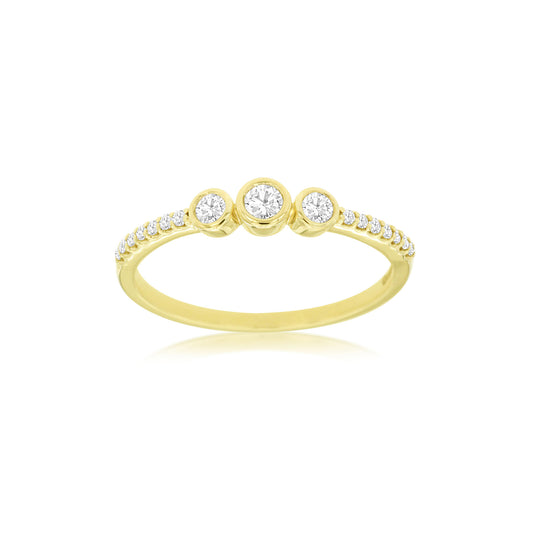 14K Yellow Gold Petite Diamond Ring