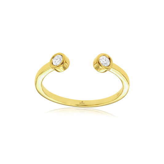 14K Yellow Gold Petite Open Diamond Ring