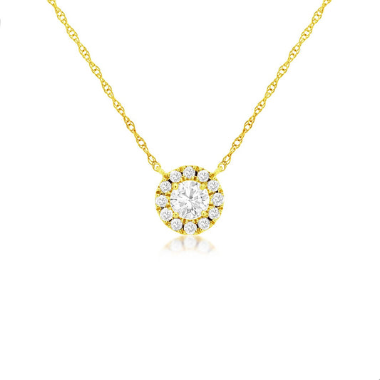 14K Yellow Gold Diamond Necklace