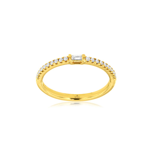 14K Yellow Gold Petite Diamond Ring