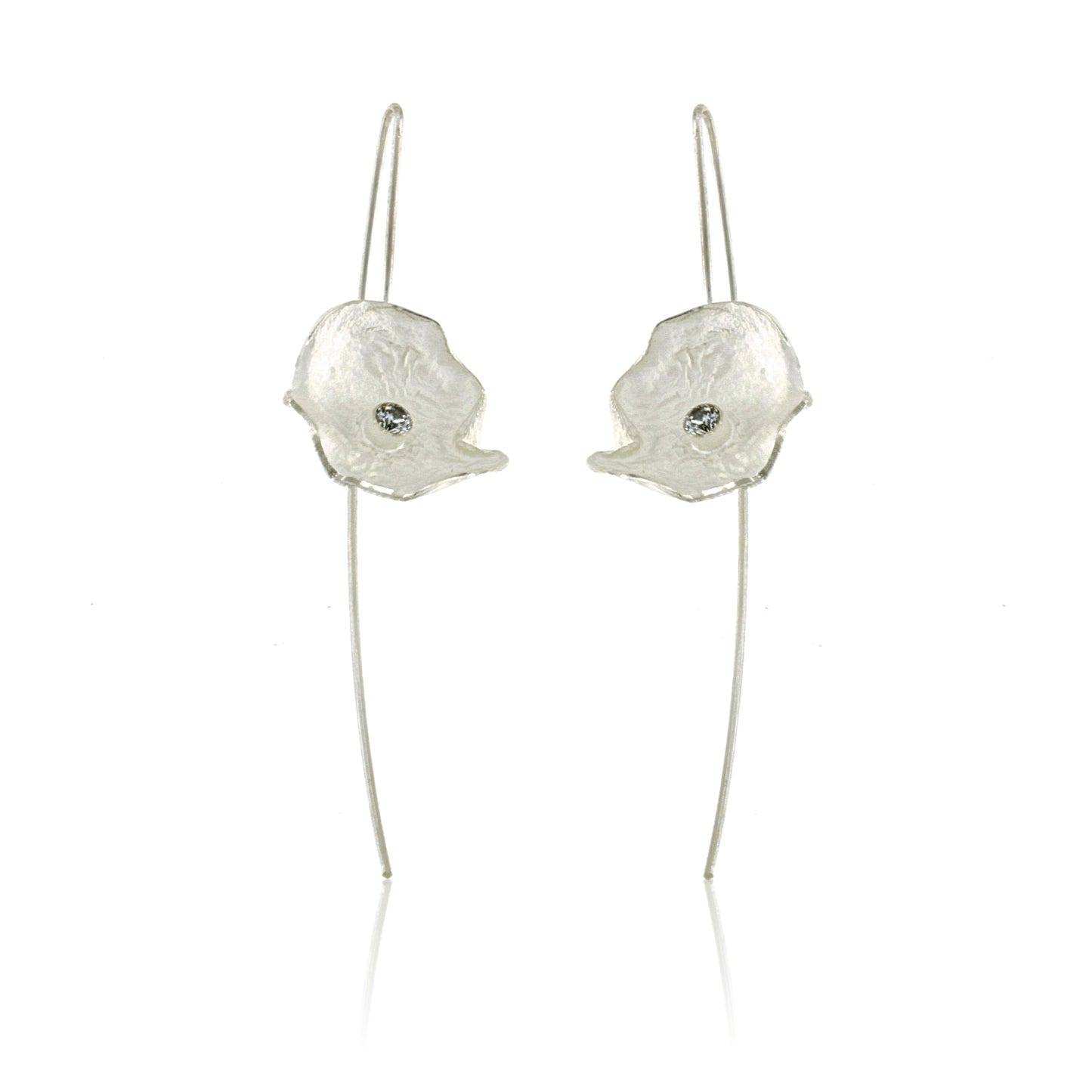 Mysterium Collection Sterling Petal & CZ Earrings (Med)
