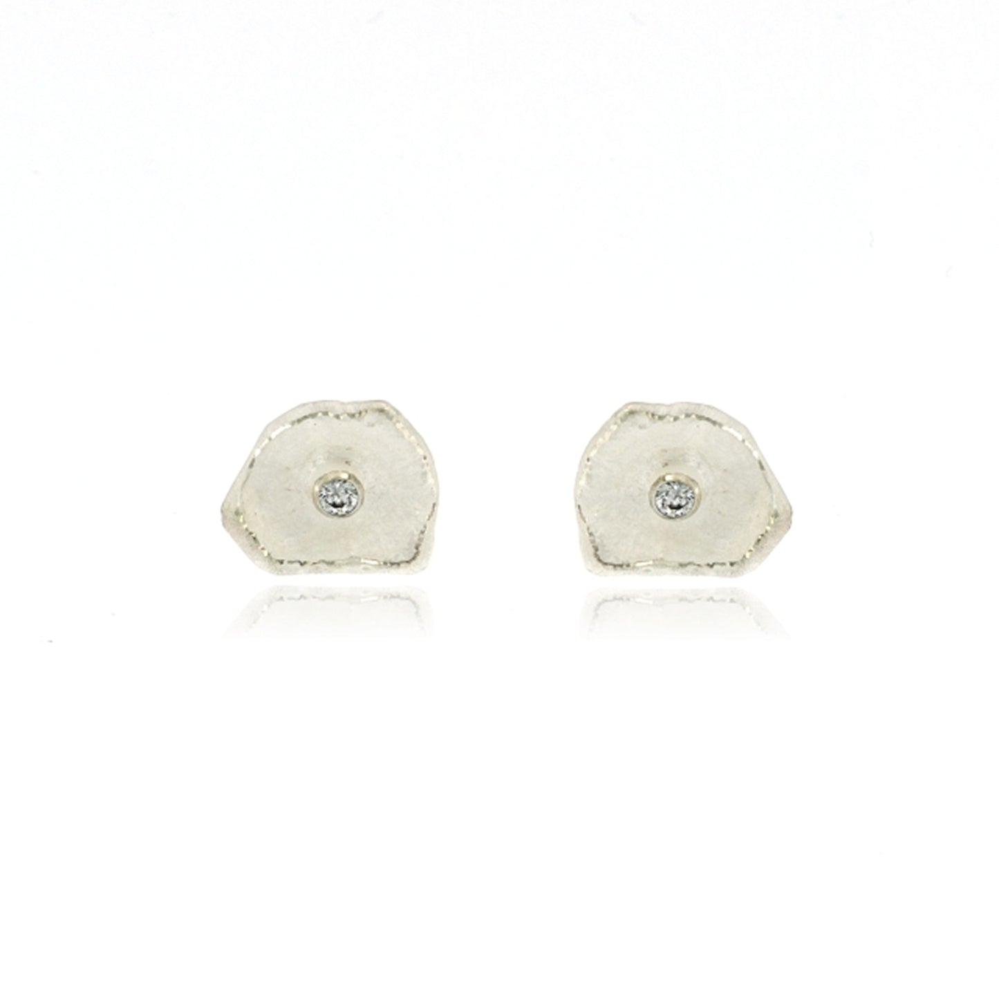 Mysterium Collection Sterling Petal & CZ Earrings (Sm)