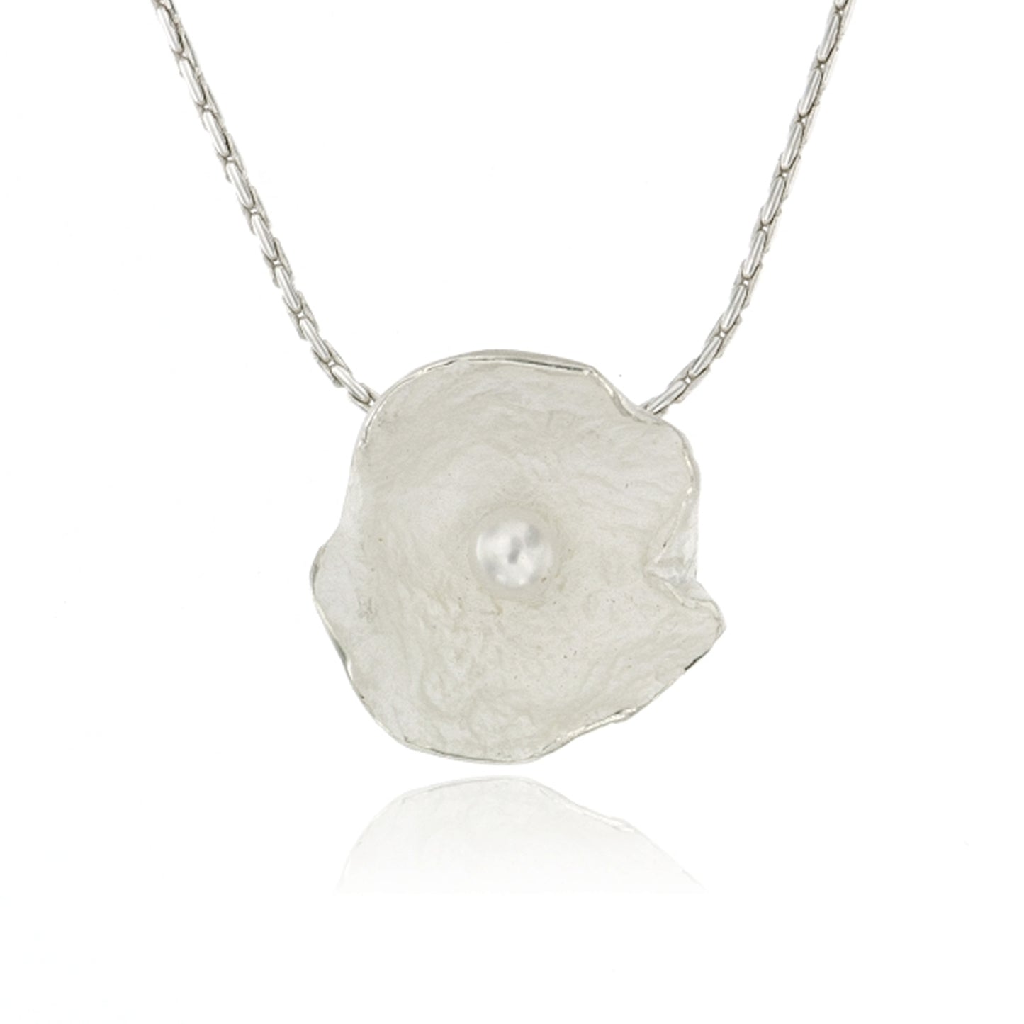 Mysterium Collection Sterling Silver Petal Necklace (Lg)