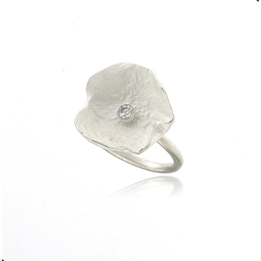 Mysterium Collection Sterling & CZ Petal Ring (Lg)
