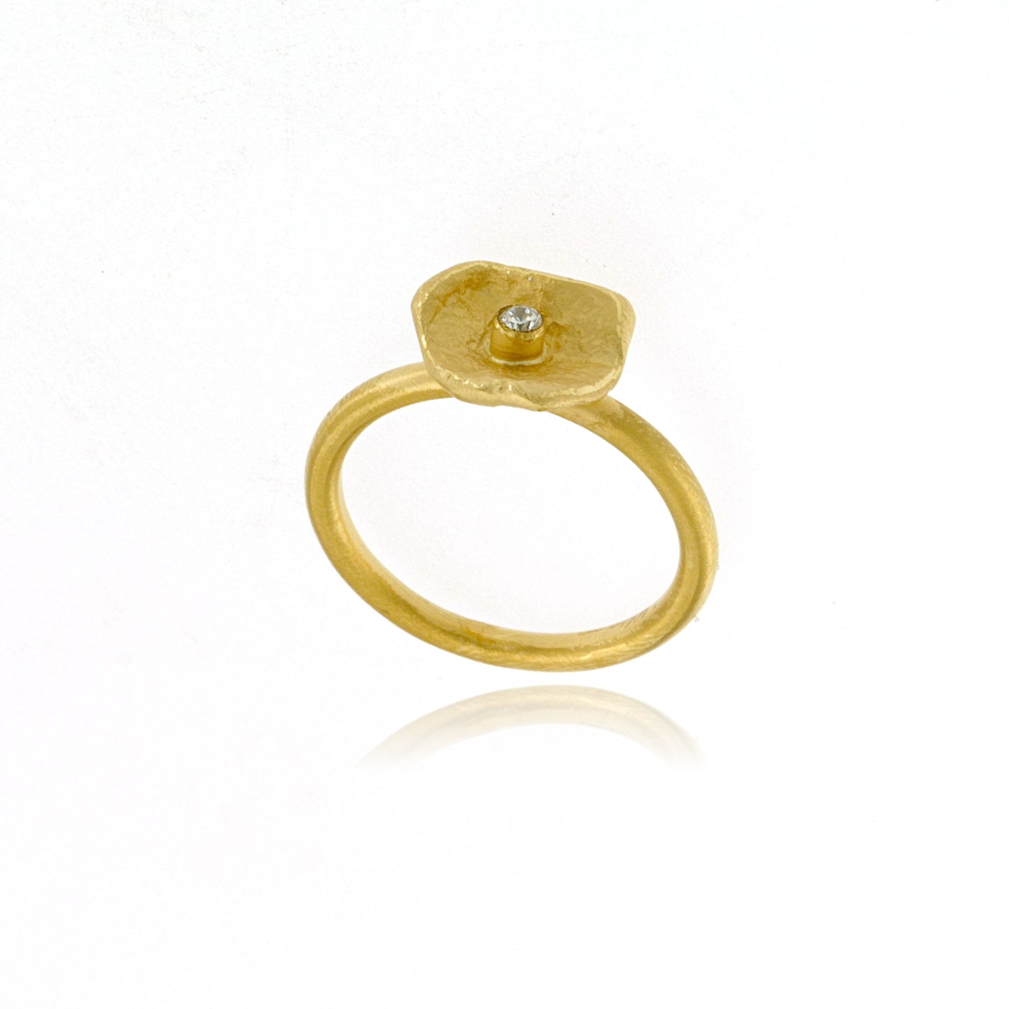 Mysterium Collection Vermeil Petal & CZ Ring (Sm)