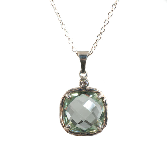 Riverbend Collection Sterling Green Amethyst Pendant