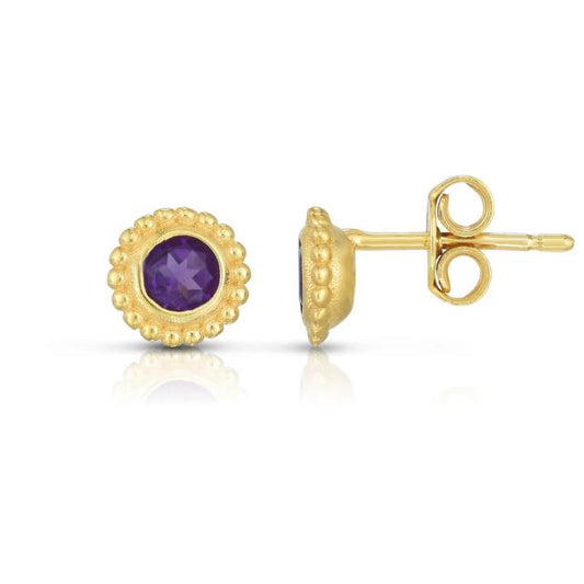 Phillip Gavriel Collection 14K Gold Amethyst Earrings