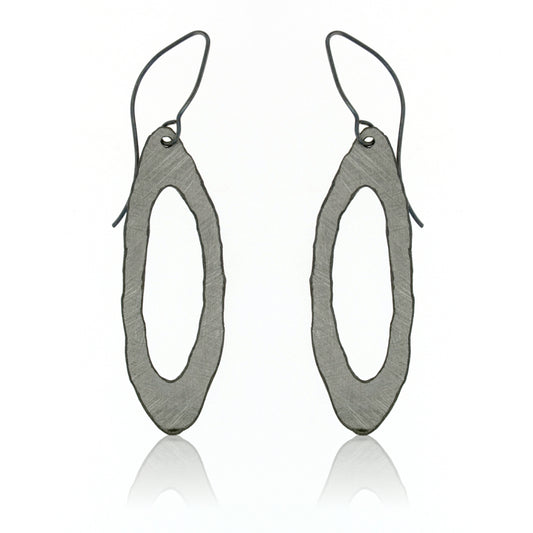 Mysterium Collection Oxidized Sterling Oval Earrings