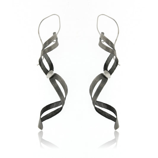 Mysterium Collection Long Curled Sterling Earrings