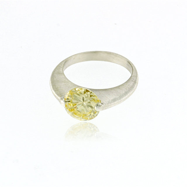 Mysterium Collection Textured Yellow Cubic Zirconia Ring