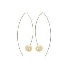 Mysterium Collection White Pearl Threader Earrings