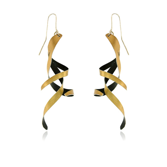 Mysterium Collection Black & Gold Twisted Earrings