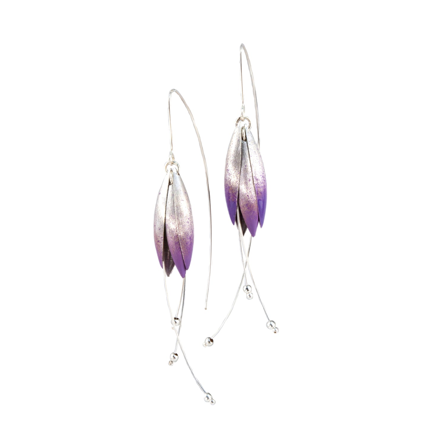 Mysterium Collection Sterling Lavender Tulip Petal Earrings