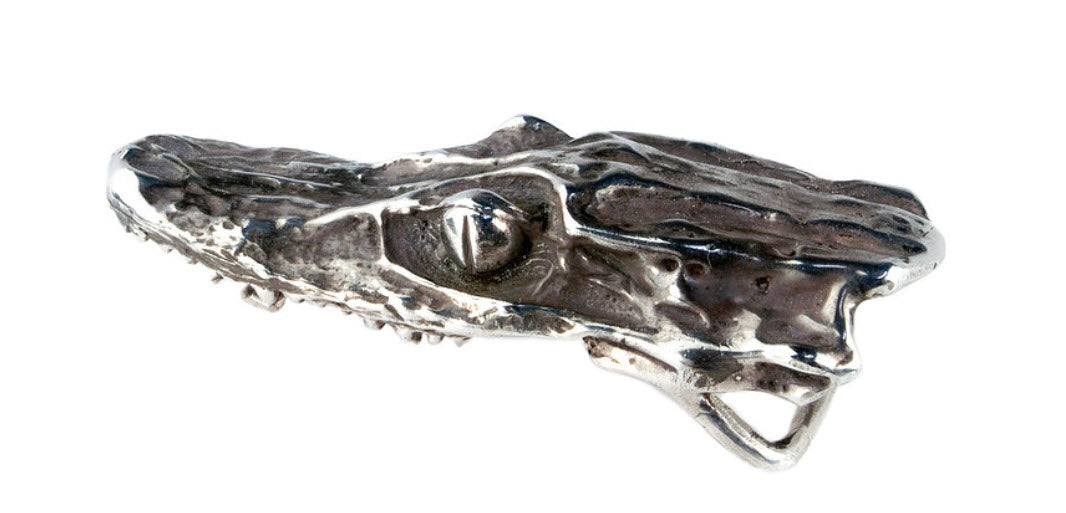 Charles Bezzell Sterling Silver Alligator Belt Buckle