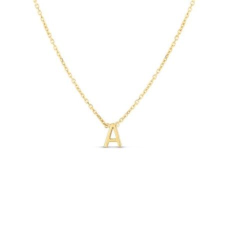 Phillip Gavriel Collection 14K Mini Initial "A" Necklace