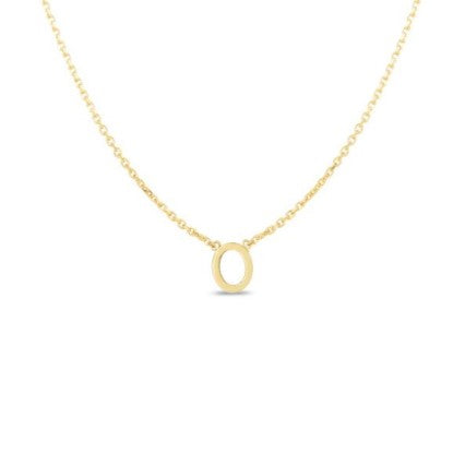 Phillip Gavriel Collection 14K Mini Initial "O" Necklace