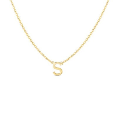 Phillip Gavriel Collection 14K Mini "S" Initial Necklace