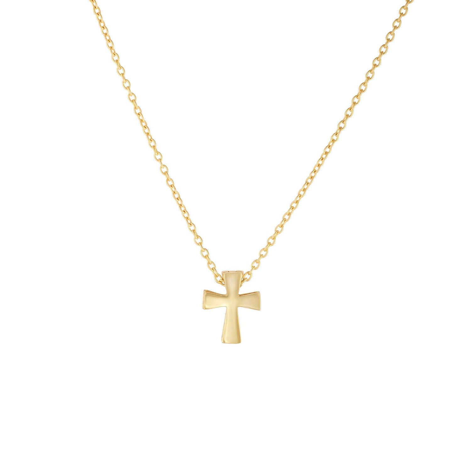 14K Yellow Gold Petite Cross Necklace