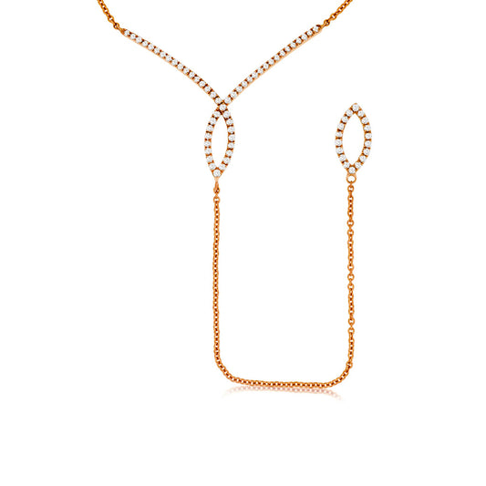 14K Rose Gold Diamond Dangle Pendant