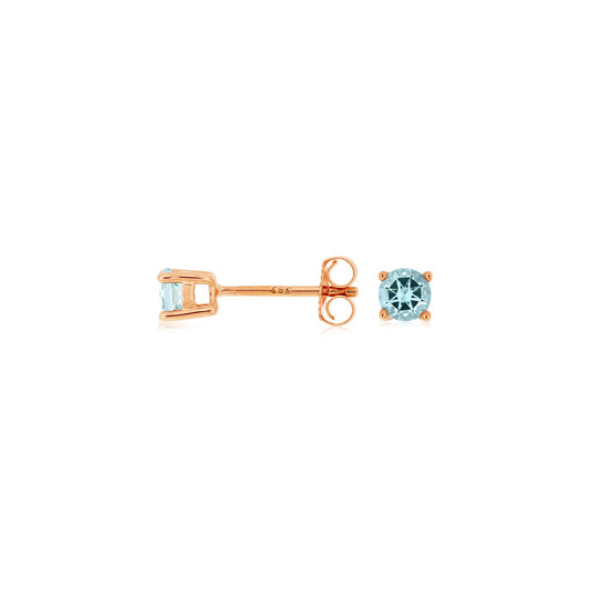 14K Rose Gold Aquamarine Earrings