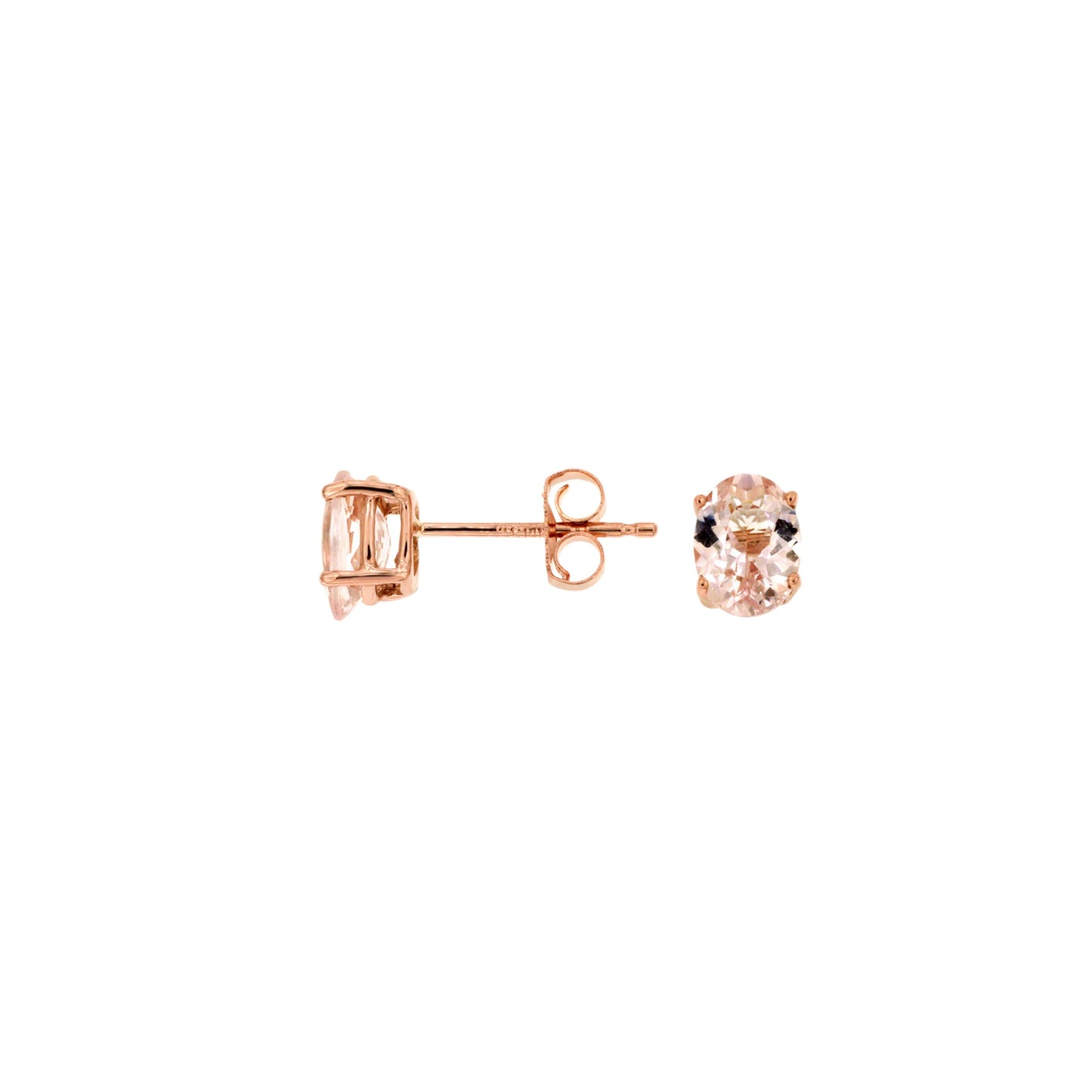 14K Rose Gold Morganite Earrings