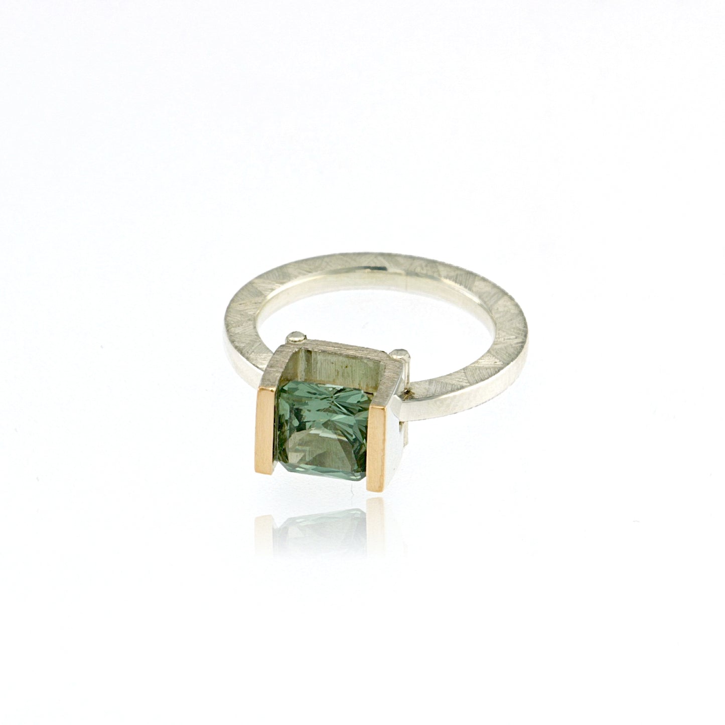 Mysterium Collection Sterling & 14k Synthetic Green Spinel Ring
