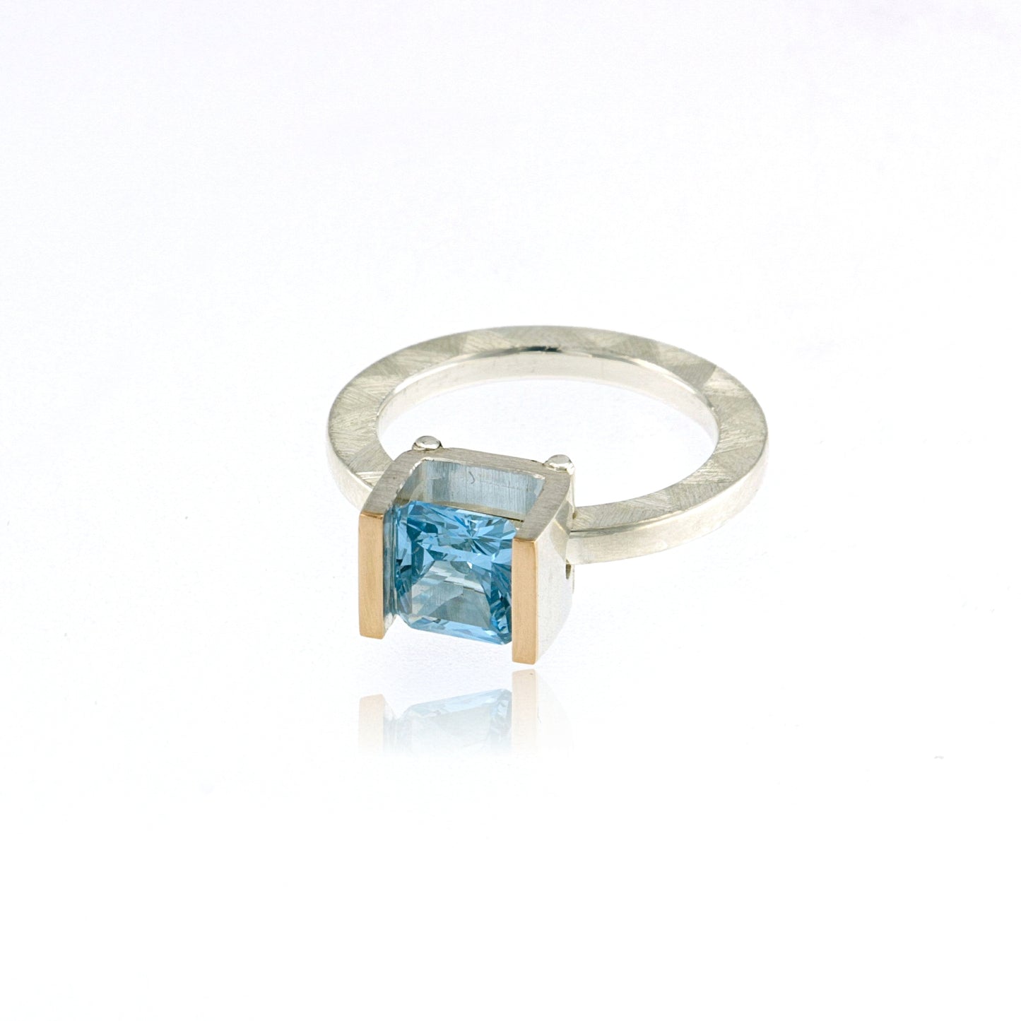 Mysterium Collection Sterling & 14k Swiss Blue Cubic Zirconia Ring