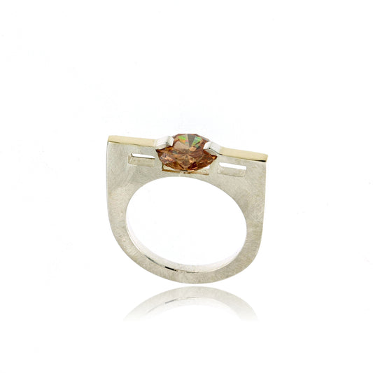Mysterium Collection Sterling Champagne CZ Ring