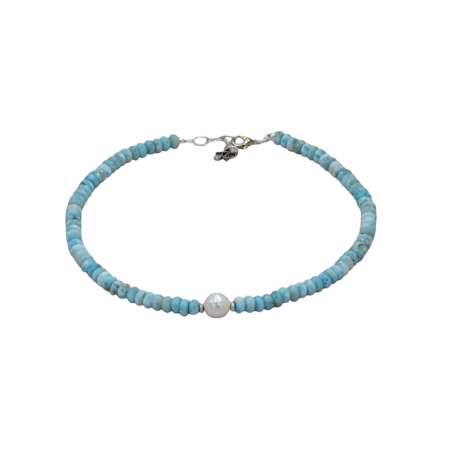 Jennifer Ponson Designs Larimar & Pearl Necklace