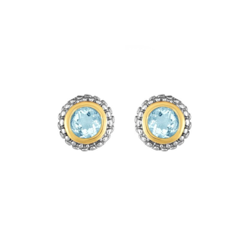 Phillip Gavriel Collection Sterling Silver & 18K Gold Aquamarine Earrings