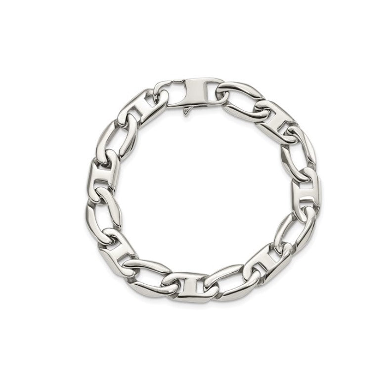 Stainless Steel Polished Open Link Men's Bracelet