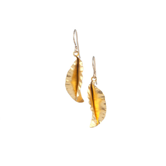 Vitrice McMurry Hammered Leaf Earrings (Small)