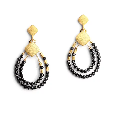 Bernd Wolf Collection "Climini" Black Spinel Earrings