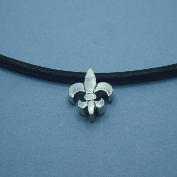 Tim & Mabel Royal Fleur de Lis Leather Cord Necklace