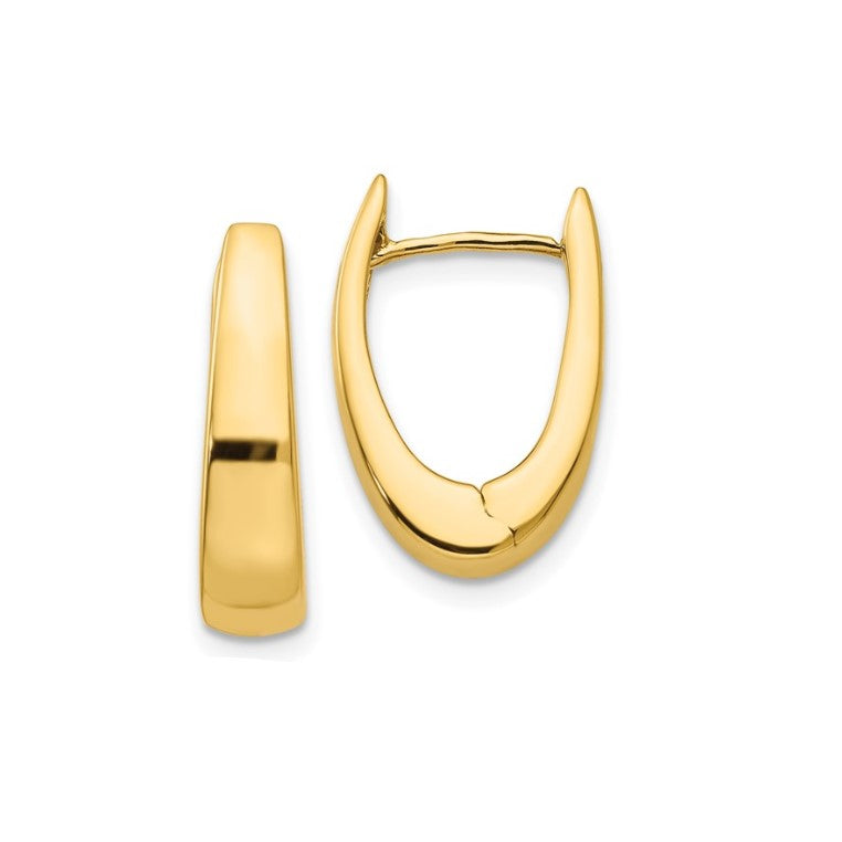 14K Gold Tapering Hoop Earrings
