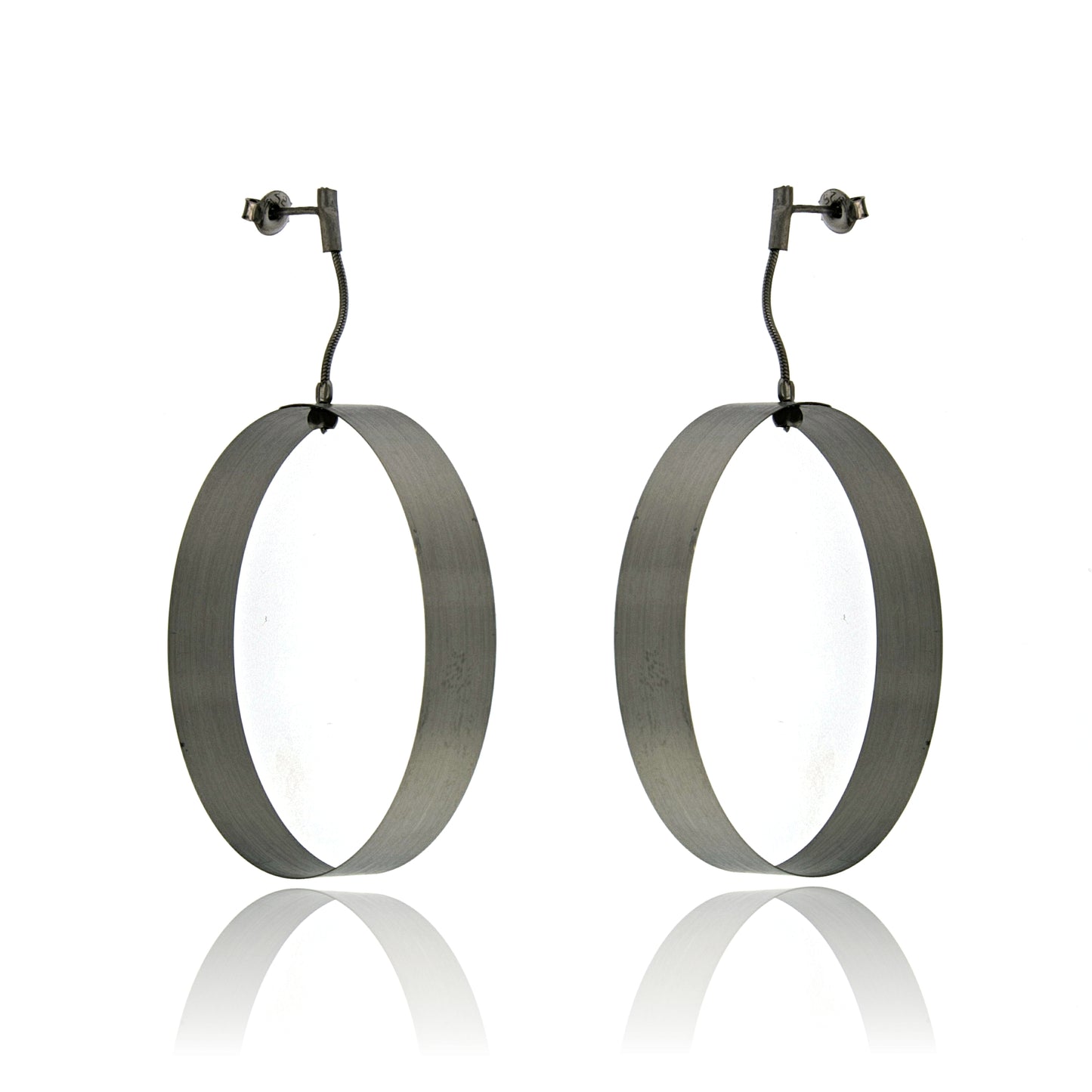 Mysterium Collection Oxidized Sterling Hoop Earrings (lg)