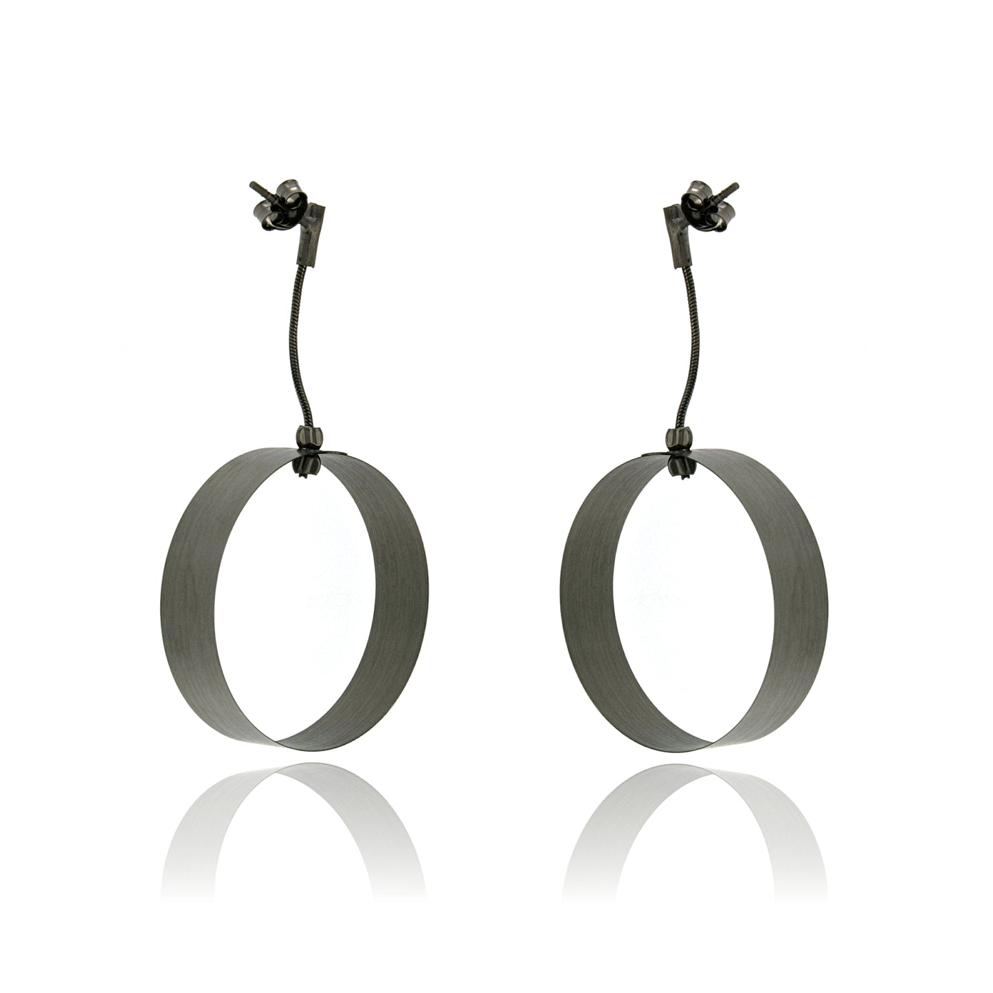 Mysterium Collection Oxidized Sterling Hoop Earrings (med)