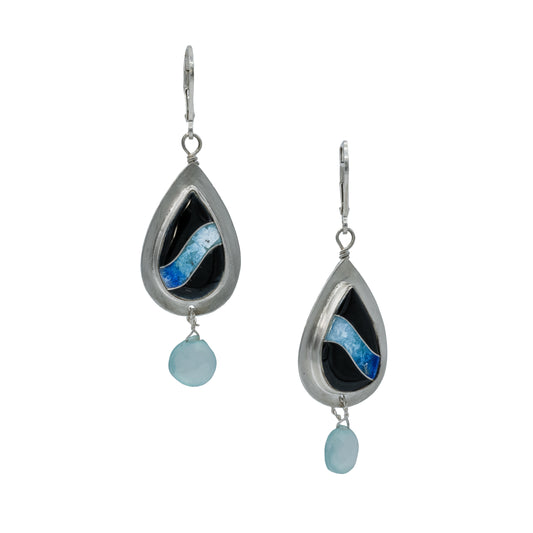 Vitrice McMurry Sterling Silver Cloisonne Earrings with Apatite