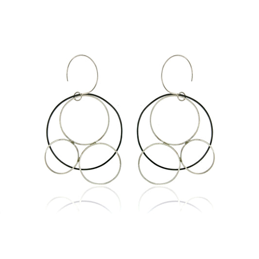 Mysterium Collection Sterling Oxidized Circular Earrings