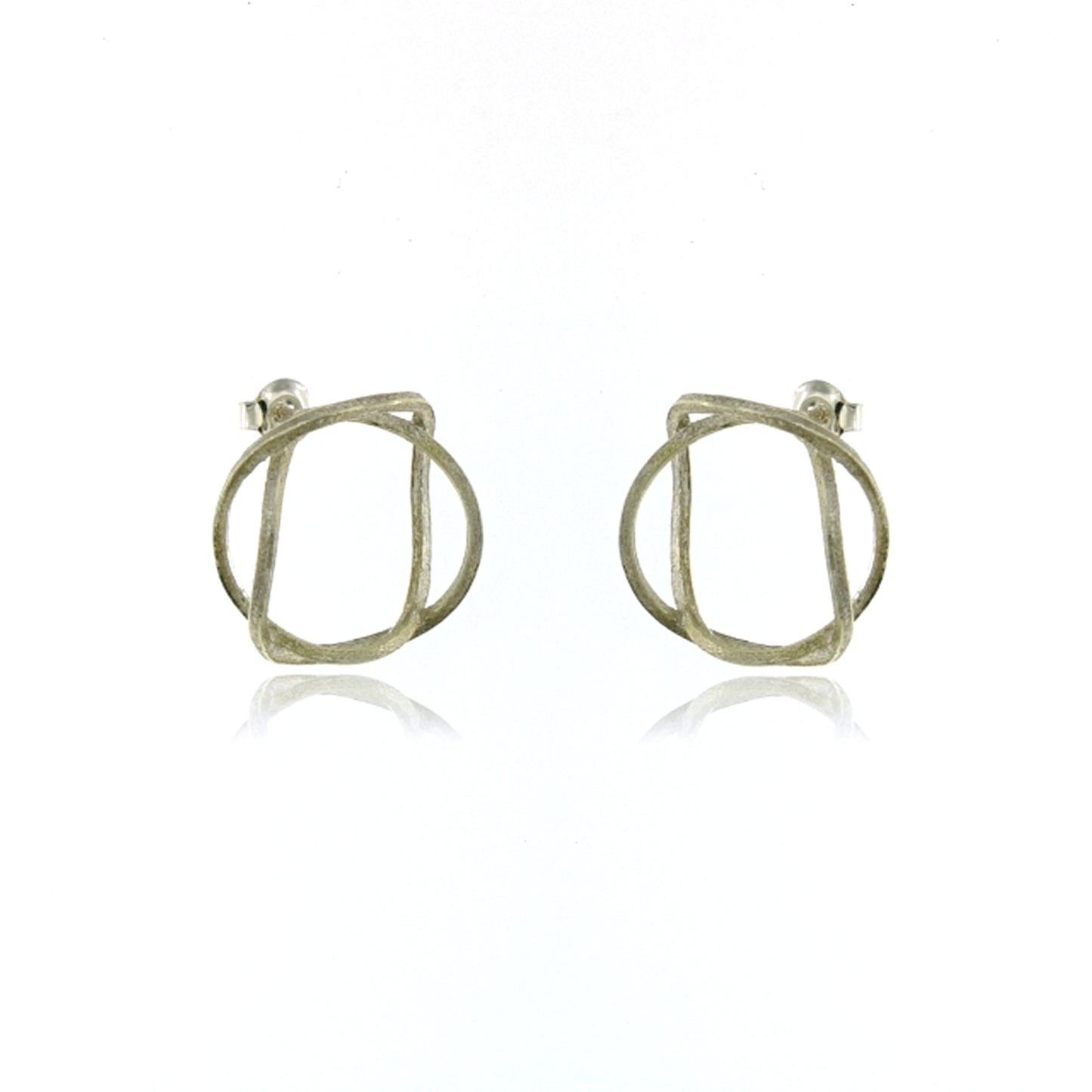 Mysterium Collection Intertwined Sterling Oval Earrings