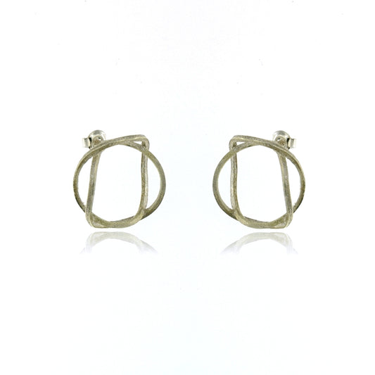 Mysterium Collection Intertwined Sterling Oval Earrings