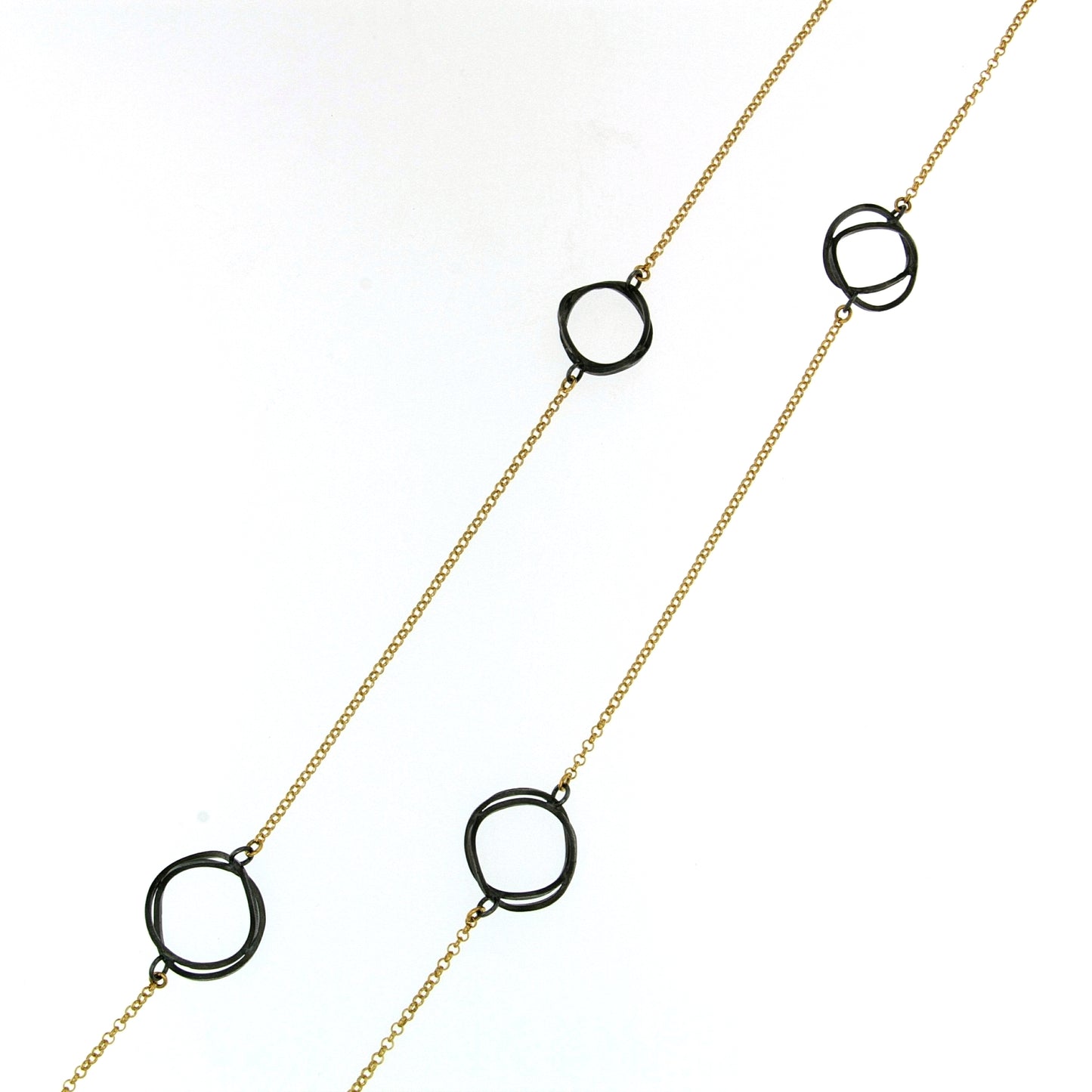 Mysterium Collection Vermeil  & Oxidized Ovals Necklace