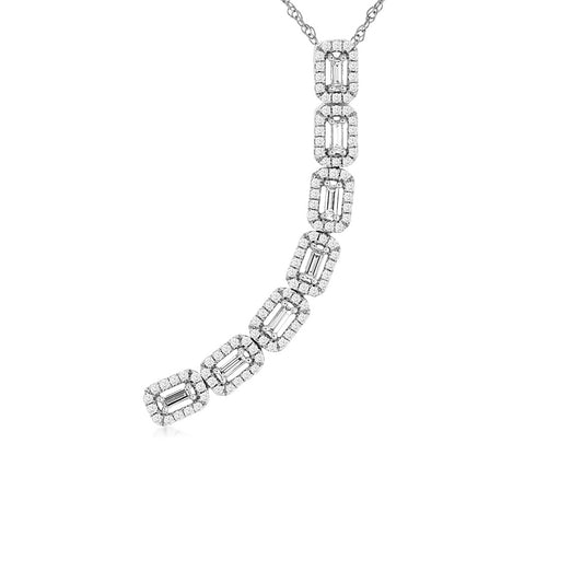 14K White Gold Diamond Pendant