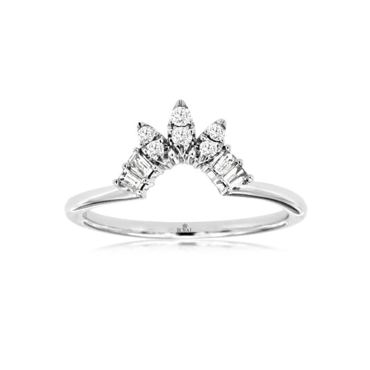 14K White Gold Diamond Contour Ring