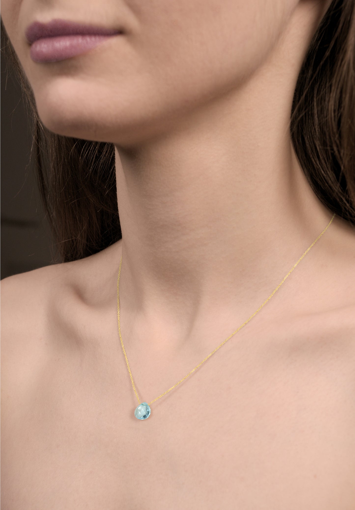 Mysterium Collection Sky Blue Topaz Necklace