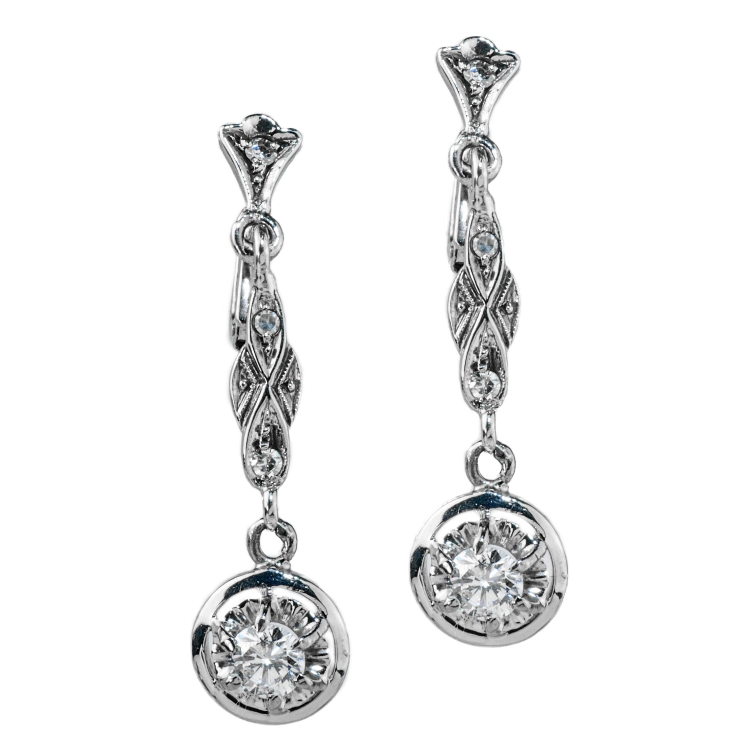 Estate Collection Art Deco Diamond Earrings