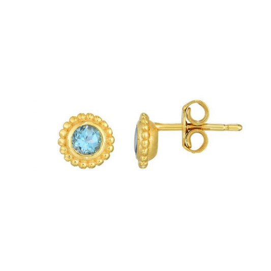 Phillip Gavriel Collection 14K Gold Blue Topaz Earrings