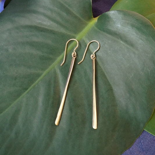 Tim & Mabel 14K Gold Blades of Grass Earrings
